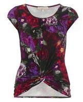Dorothy Perkins Womens Billie & Blossom Multi Floral Twist Front Top- Multi