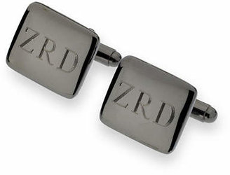 Asstd National Brand Personalized Gunmetal Rounded Rectangle Cuff Links