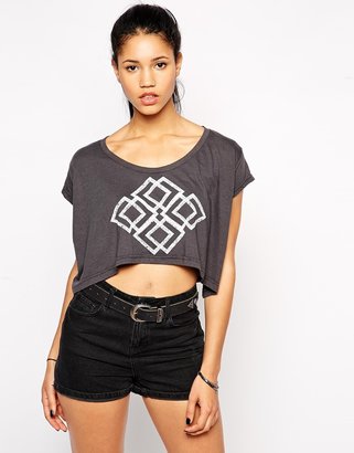 Illustrated People Maze Loose Fit Top - Charcoal