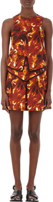 Wayne Fire-print Solaris Peplum Dress
