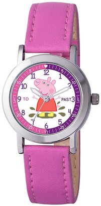 Peppa Pig Time Teacher Pink PU Strap Girls Watch