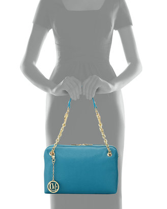 Love Moschino Saffiano Cow-Detail Faux-Leather Shoulder Bag, Blue