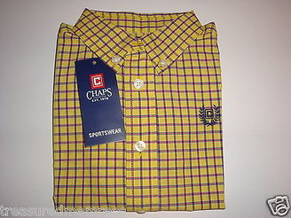 Chaps by Ralph Lauren Long Sleeve Striped Oxford Woven Shirt ~ New With Tags