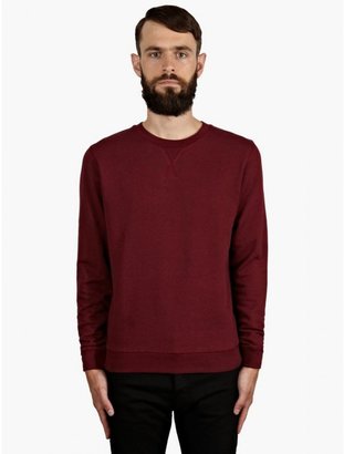 Sunspel Men's Burgundy Loopback Cotton Sweatshirt
