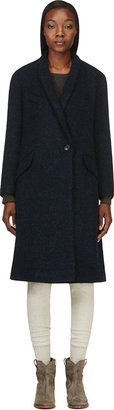 Etoile Isabel Marant Navy Wool Bouclé Dan Coat