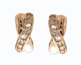 Swarovski Lilli & Koe Rose & crystal cross pierced earrings