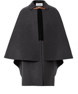 Valentino Layered wool and suede cape coat