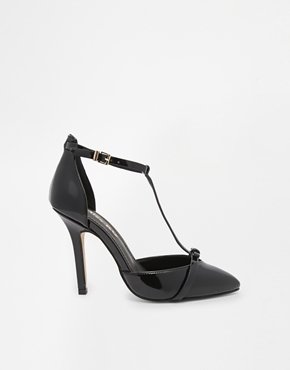 Miss KG Anja Black T Bar Heeled Shoes - Black