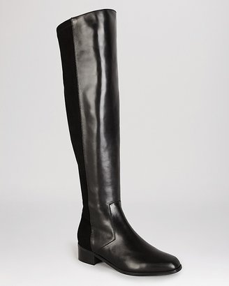 Karen Millen Flat Over The Knee Boots - Leather & Suede