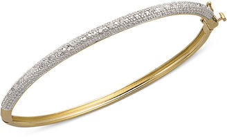Townsend Victoria 6-1/4" Rose-Cut Diamond Bangle Bracelet in 18k Gold over Sterling Silver (1/4 ct. t.w.)