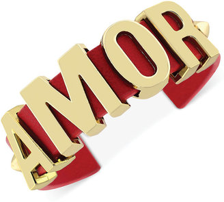 BCBGeneration Gold-Tone Amor Red Cuff Bracelet