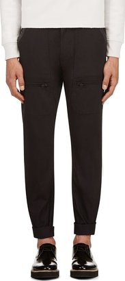 White Mountaineering Navy Cropped Cargo Trousers