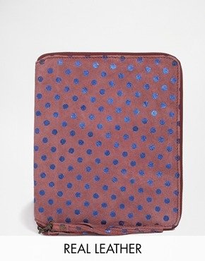 Ganni Leather iPad Case - rubywine