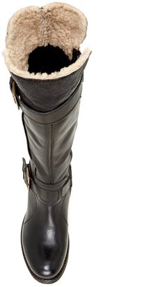 Manas Design Stivale Genuine Sheepskin Lined Buckle Strap Boot