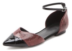 Tibi Cody d'Orsay Flats with Ankle Strap