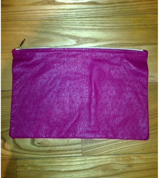 American Apparel magenta leather pouch