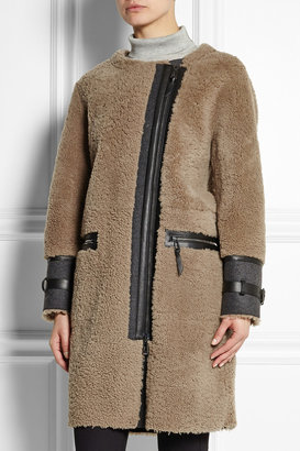 Belstaff Ava leather-paneled shearling coat