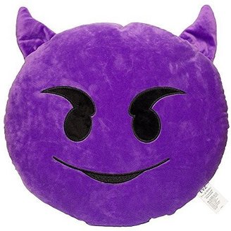 OrangeTag 32cm Emoji Devil Emoticon Purple Round Cushion Pillow Stuffed Plush Soft Toy