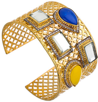 Meghna Designs Gold and Crystal Envy Cuff Bracelet