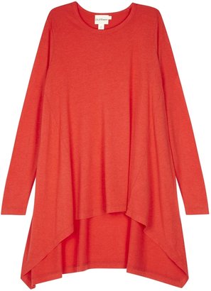 DKNYPURE Red draped jersey top