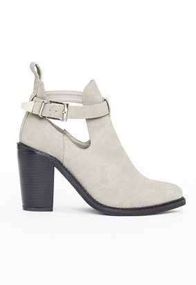 Missguided Rose Buckle Ankle Boots Grey Nubuck