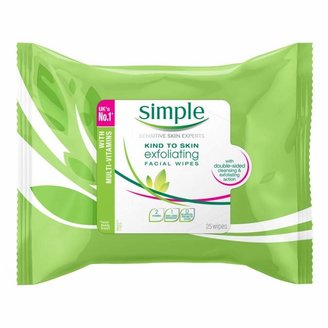 Simple Kind To Skin Facial Wipes Exfoliating 25 wipes