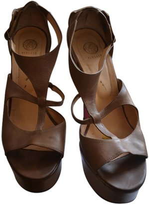 Versace Brown Leather Sandals