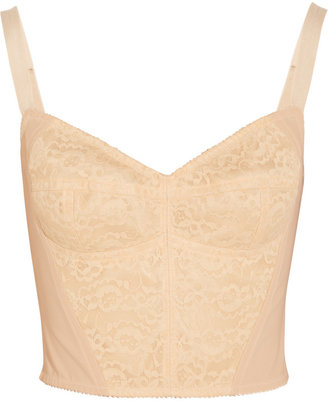 Dolce & Gabbana Boned lace and stretch-mesh bustier