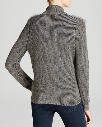 Nicole Miller Artelier Sweater - Knit Rabbit Fur Combo