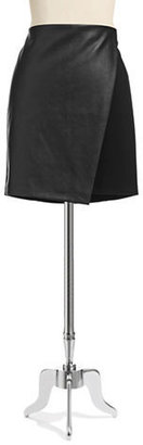 DKNY Dknyc Faux Leather Wrap Pull On Skirt