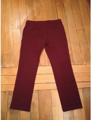 Tara Jarmon Burgundy Polyester Trousers