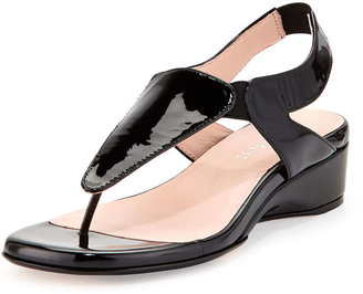 Taryn Rose Kiara Patent Thong Sandal, Black
