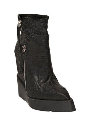 Cinzia Araia 130mm Lasered Leather Wedged Boots