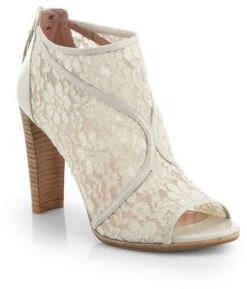 Stuart Weitzman Meshly Lace & Leather Ankle Boots