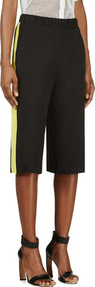 MSGM Black & Chartreuse Crepe Shorts