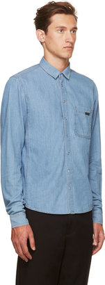 Kris Van Assche Krisvanassche Blue Washed Denim Shirt