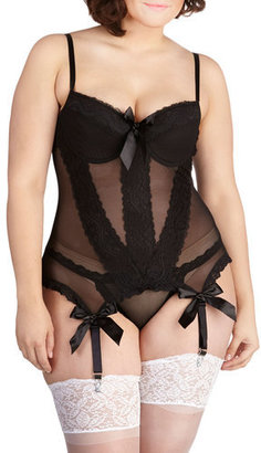 Leg Avenue Leg Avenue, Inc. Find Time Slip Corselet and Thong Set in Plus Size