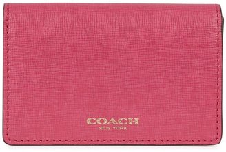 Coach Fuchsia grained leather card case
