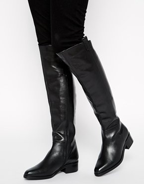 ASOS CALIFORNIA LOVE Leather Knee High Boots - Black