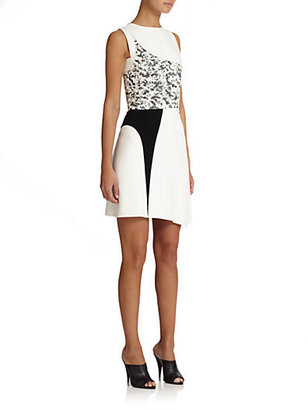 Narciso Rodriguez Asymmetrical Contrast Dress