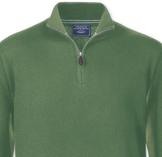Green Cotton cashmere zip neck jumper