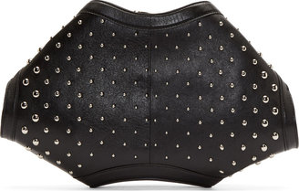 Alexander McQueen Black Leather Degraded Stud De Manta Clutch