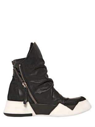 Cinzia Araia 40mm Zipped Calfskin High Top Sneakers