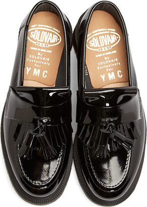 YMC Black Patent Leather Penny Loafers