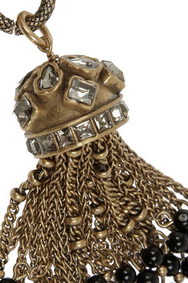J.Crew Jewelled Tassel gold-tone crystal bracelet
