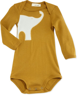 Zebi Baby Long-Sleeve Elephant Playsuit, Olive/Blue, 3-12 Months