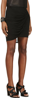 Helmut Lang Black Jersey Slack Twist Mini Skirt