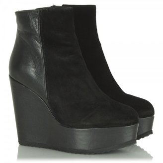 Daniel Black Suede Abraham Women's Wedge Ankle Boot