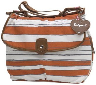 Babymel Satchel Stripe Diaper Bag (Sunset Orange)