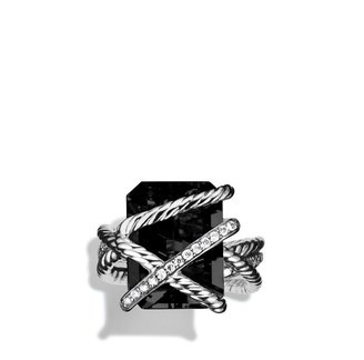 David Yurman Cable Wrap Ring with Black Onyx and Diamonds